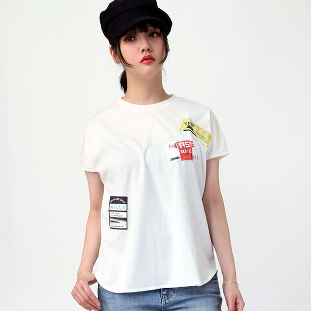 【FLOWER by RADIO EVA 022】Back Stage Pass French Sleeve T-Shirt WHITE / EVANGELION エヴァンゲリオン