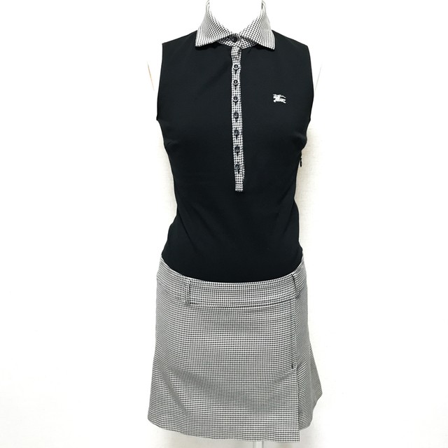 バーバリーブルーレーベル ノースリーブ ワンピ 千鳥格好36 Stock B