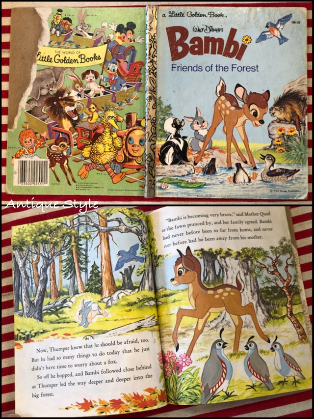 難あり 送料込 ディズニー バンビ 洋書 絵本 リトルゴールデンブック Disney Bambi Vintage Picture Book ヴィンテージ L 126d 007 Antique Style アンスタ アメリカ買付けのヴィンテージ アンティークのおみせ