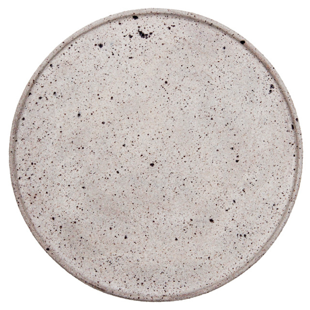 若狹祐介 フチタチ皿24cm 白砂 Pencil