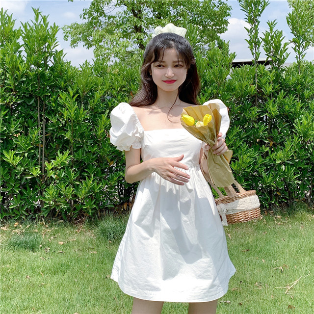 バックリボンワンピース Aライン リボン 背中 ホワイト フレンチ 大きい ハイウエスト ロリ 夏 10代 代 可愛い デート リゾート Ma015 La Vie En Rose