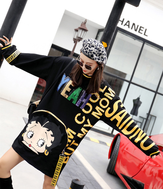 インポート ベティちゃんブラックワンピース All Piece