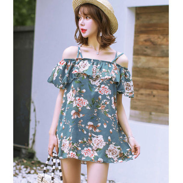 一部即納 背中のクロスがセクシー 花柄ビキニ ワンピース付き 0272 レディースアパレル専門店 Favorite