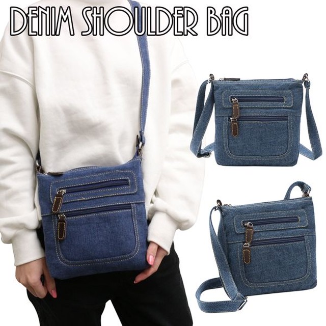 大人 可愛い 革 バッグ レディース 小さめサイズのかわいいデニムショルダーバッグ ミニショルダーバッグ デニム生地 Ssa26 レディースバッグ Bg Ssa26 Asian Zacca 熟練の革職人による革小物やバッグの専門店です