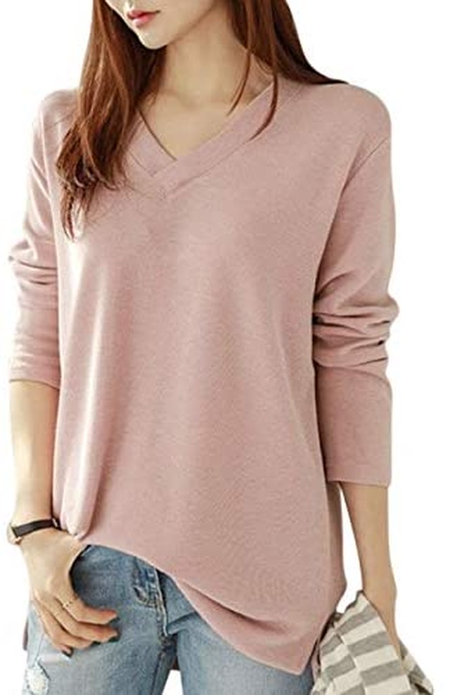 サイズ2xl Jpcs ジルア 選べる3カラー M 3xl レディース Vネック ｔシャツ シャツ トップス 長袖 薄手 開襟シャツカジュアル ピンク ホワイト ブラック 090 Az Japan Classic Store