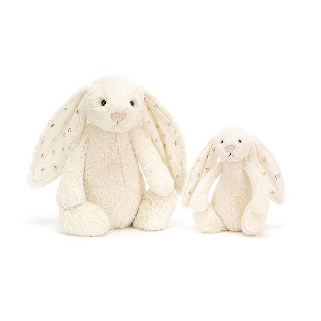 手のひらサイズ バシュフル トィンクル 耳に星がプリントされている18センチ Sサイズ Jellycat Bashful Twinkle Bunny ジェリーキャット 星 長耳うさぎ ふわふわ ぬいぐるみ 大人女子 ギフト 癒し プレゼント お祝い 出産祝い 誕生日 最高級 縫いぐるみ ソフト ドール