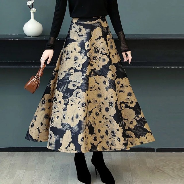 新作 Import フレアスカート 秋冬 ナチュラル フレア ロングスカート J Marmie Vintage Select