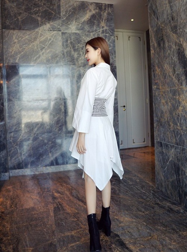 ギンガムチェックが可愛い コルセットベルト付きシャツワンピース Girl Top