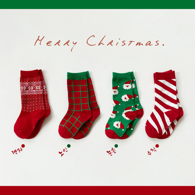 特価 4足セット クリスマス ソックス 靴下 可愛い 人気 Dyh海外子供用品