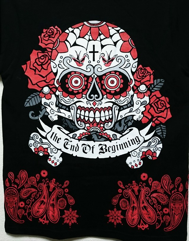 メキシカンスカルtシャツレッド The End Of Beginning