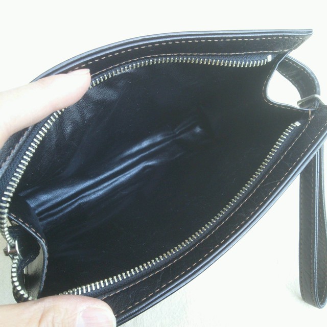 ケンゾーkenzo ビンテージ ヴィンテージ レザー クラッチバッグ セカンドバッグ 黒 古着屋rainbowfield Since 06