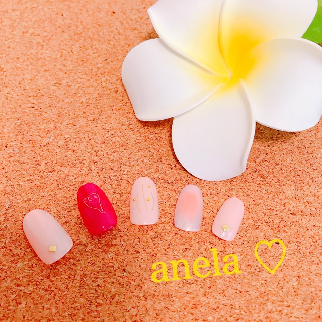 チークネイルチップ Nailshop Anela