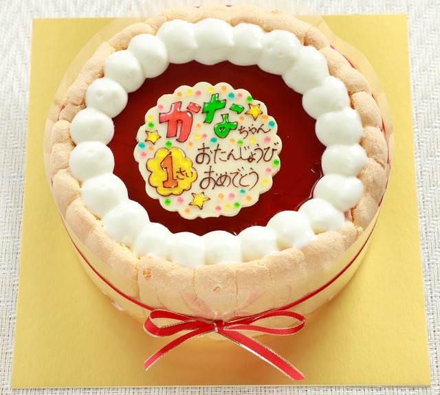 1歳のお祝いに ヨーグルトムースケーキ苺味4号 赤ちゃん用ケーキ 米粉のケーキ 洋菓子通販の店 洋菓子工房かしこ