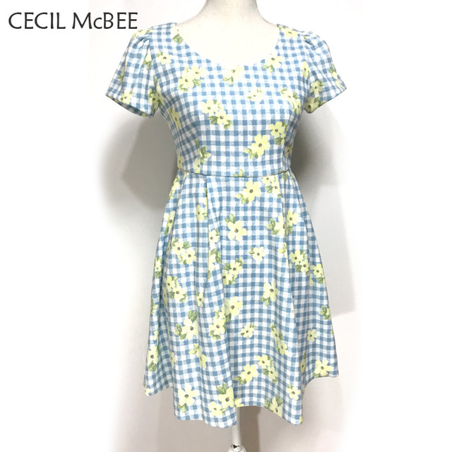 Cecil Mcbee セシルマクビー 新品タグ付き チェック 花柄ワンピ Huwa Huwa Store