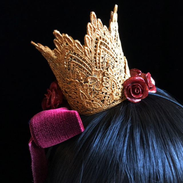 Golden Rose Lace Crown S 黄金と薔薇のレースクラウンs レースクラウンカチューシャs Drossel