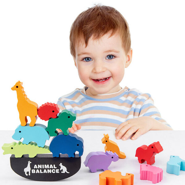 積木 動物 バランスゲーム おもちゃ 木製 玩具 幼児 知育 積み木 ホビー 動物 つみき 恐竜 Toy Humming K