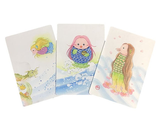 アマビエ和紙はがき かわいい 3枚セット 光触媒 ポストカード 年賀はがき Ando Onlineshop 安藤商店 提灯 盆提灯 祭礼提灯 あかり 雛人形 五月人形 和雑貨