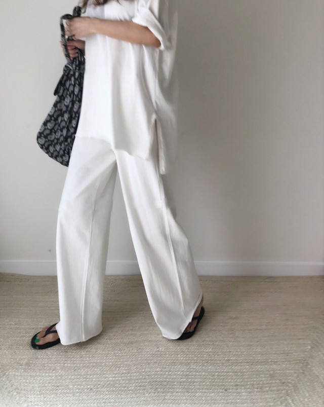 レディース パンツ トップス オーバーサイズ トップス ワイドパンツ セットアップ 白 黒 フリーサイズ 1984 Sweet Girl Fashion