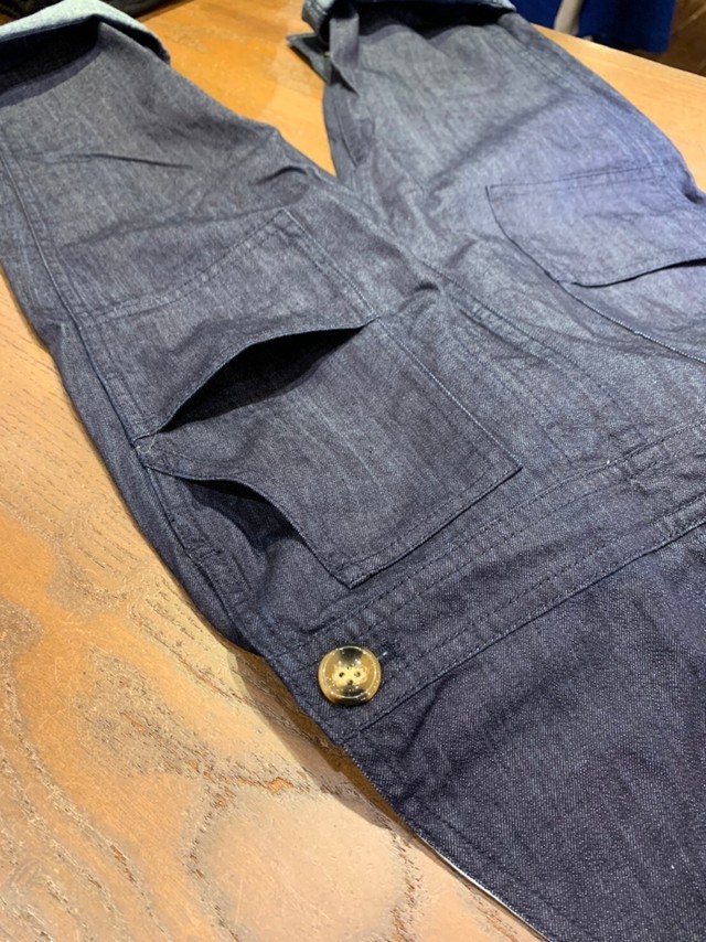 Kids Needle Works ニードルワークス Gaba Overall インディゴネイビー 90 150cm ライトオンスデニムオーバーオール Olive Drab オリーブドラブ子供服 レディース