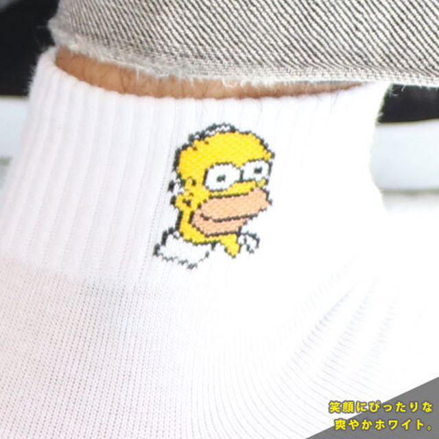 クセのあるワンポイント シンプソンズ ホーマー アンクル ソックス メンズ ソックス 靴下 Luxzunderwear