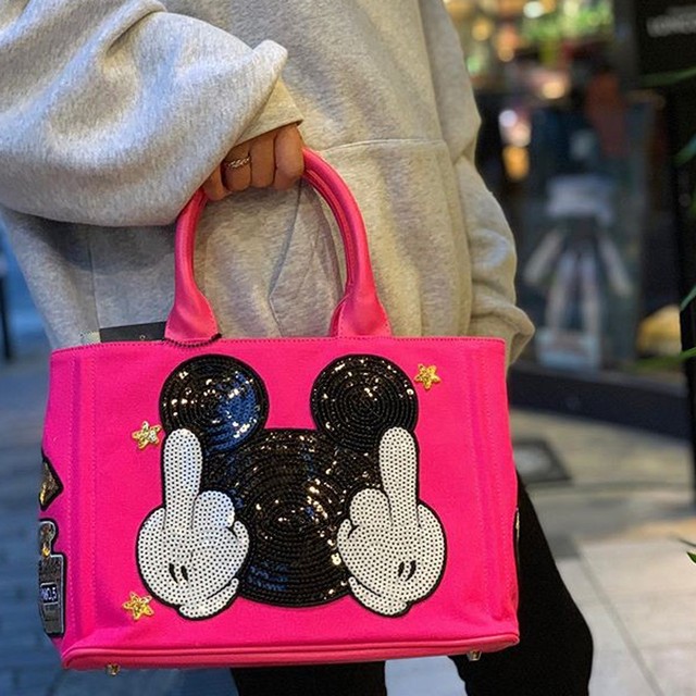 Cielo Velita シエロ ベリータ スパンコールワッペントートバッグ Mickey Bag ピンク バッグ レディース Brillante ブリランテ