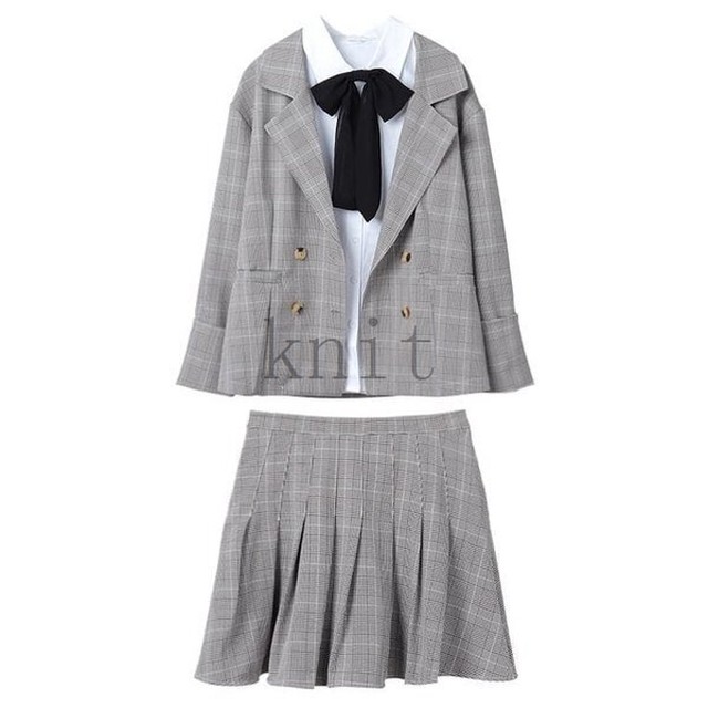 セットアップ レディース 高校生中学生 ガーリー制服風コーデ 3点セット シャツ ジャケット プリーツミニスカート 5442 Lagy 韓国ファッション レディース メンズ 通販のお店