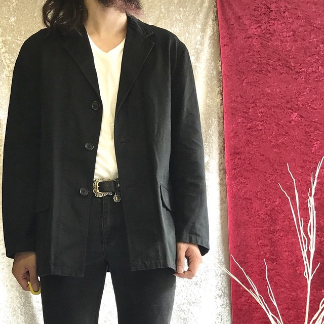 Y S For Men ジャケット ダック地 コットン テーラード 97ss Mu J10 001 M ブラック ワイズ Yohji Yamamoto Pour Homme ヨウジヤマモト 古着 デザイン古着 ヴィンテージ アメリカ ユーロ 中古 S Sigma Freestyle Usedclothing Store