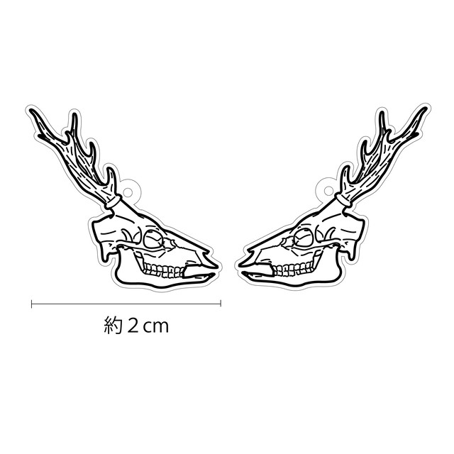 鹿頭骨モチーフの耳飾り 土偶商店