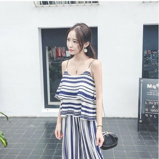 セール30 Off セットアップ レディース 上下セットアップ キャミソール トップス ストライプ 即発送可能 Villa Saintantoine Com