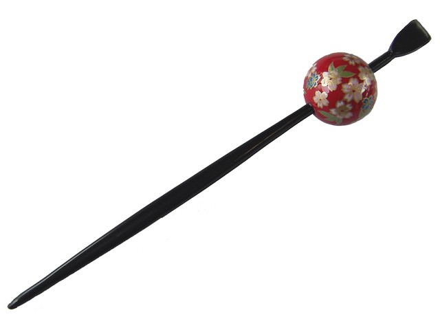 京の玉かんざし 赤 小桜 日本製 Kyomegumi