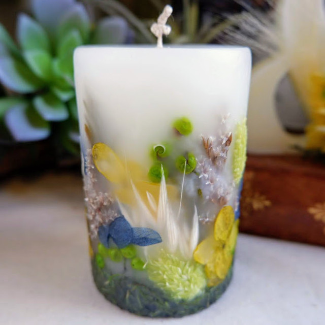 ３dボタニカルキャンドル S シャルドネ Atelier44 310brand Flower Green Candle And More