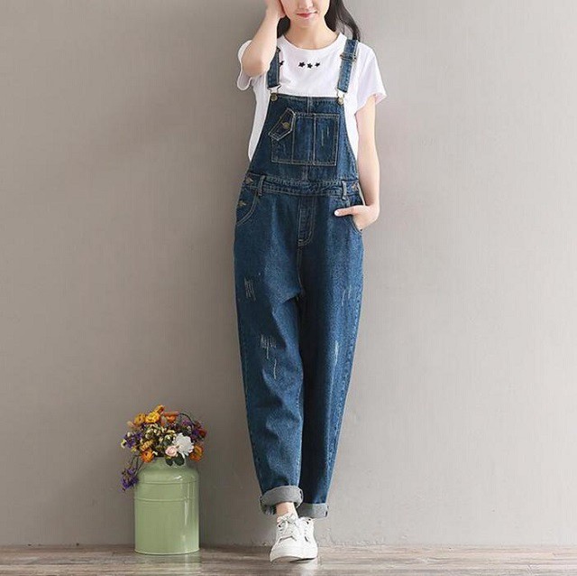 デニムサロペット 膝が隠れる ミドル丈 オシャレ オーバーオール レディース オールインワン サロペット デニムパンツ デニムつりズボン S 2xl Ys0426 Fashion Mille