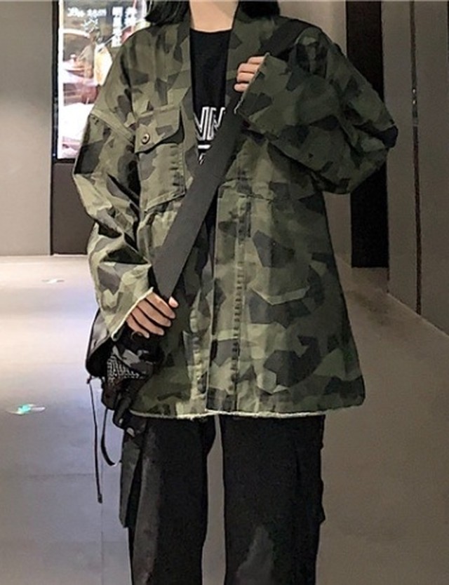 大人っぽい迷彩柄がオシャレ ジャケット 緑 Stepwall