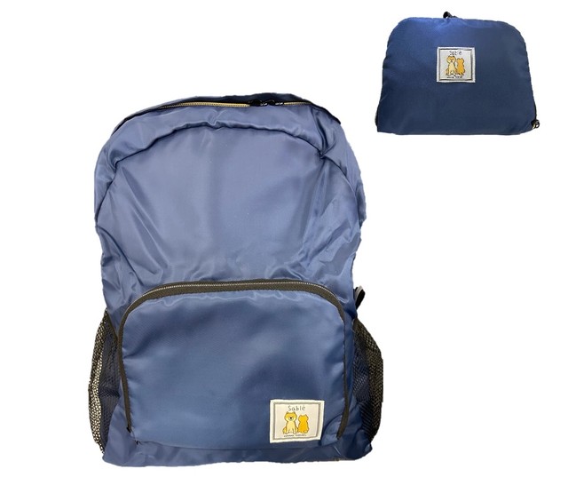 サブレ 折りたたみリュックサック 超軽量 コンパクト エコバッグ 旅行 仕事帰りのお買い物にも便利 ネイビー Basismall ベイシスモール