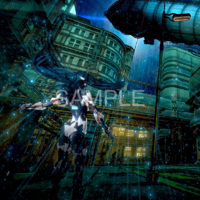 キャラクター入りサイバーパンク市街地アニメ風イラスト Digital Elf イラスト素材販売