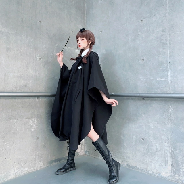 ゴスロリ系 病み可愛い アウター マント フード付き 魔法学院風 Jkスタイル ストリート系 原宿系 10代 代 天使と悪魔 サブカル系ファッション Seasonz