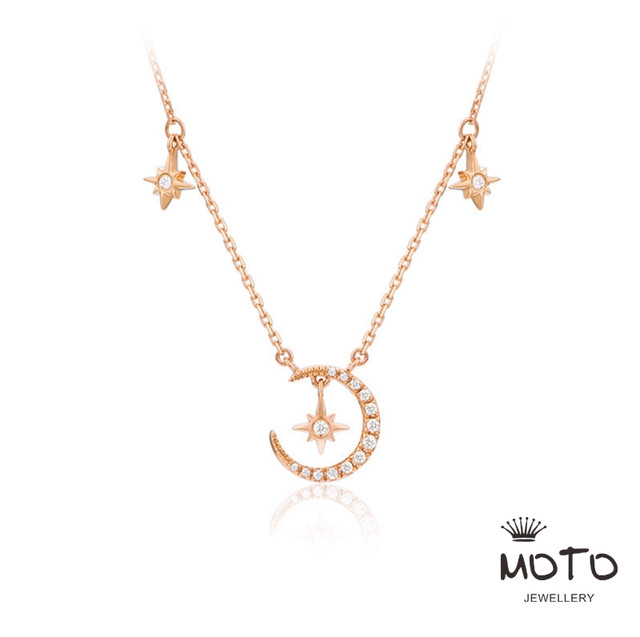 星月ネックレス ペンダント S925シルバー 鎖骨ネックレス 星月 チェーン ニッケルフリー ファッションきれい S925純銀製シンプル ジュエリー パーティー レディース スワロフスキー ジルコン アレルギー対応 925純銀製 プレゼント彼女 誕生日シンプル 記念日 スタームーン