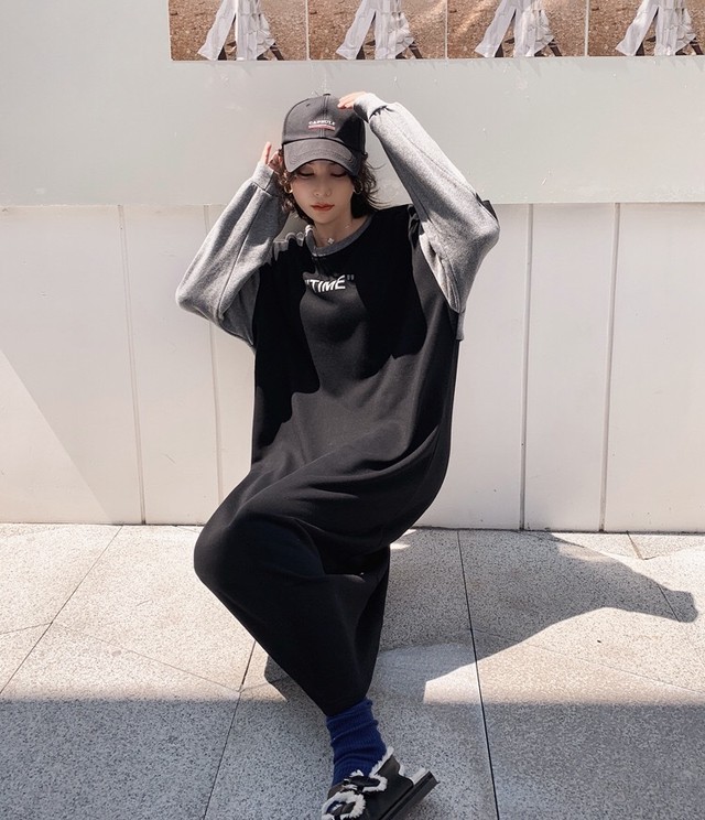 パーカーワンピース ロング 秋 冬 レディース パイル 裏毛 無地 スリット 大きいサイズ 大きめ パーカー ロング丈 ドロップショルダー ゆったり カジュアル ミディアム スウェット おしゃれ 大人 マタニティー 体型カバー ルームウエア 部屋着 Primarc