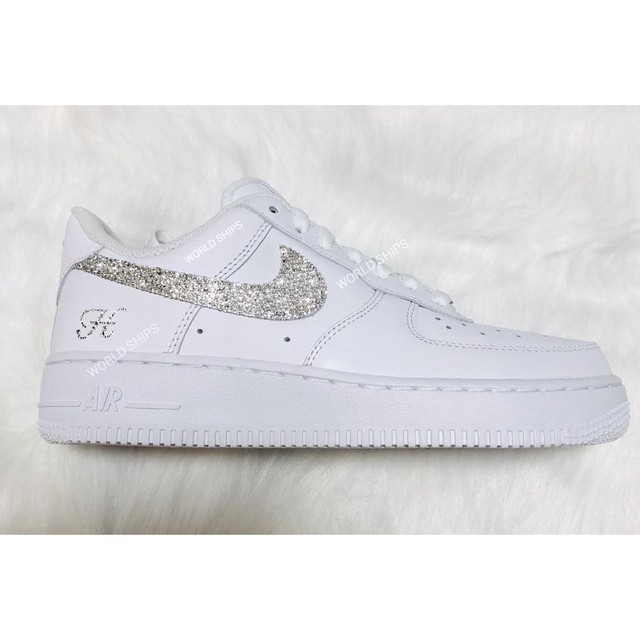ナイキ エアフォース1 レディース ナイキ スニーカー メンズ エアフォースワン カスタム スワロフスキー クリスタル Nike Air Force 1 Swarovski Nike 624 World Ships