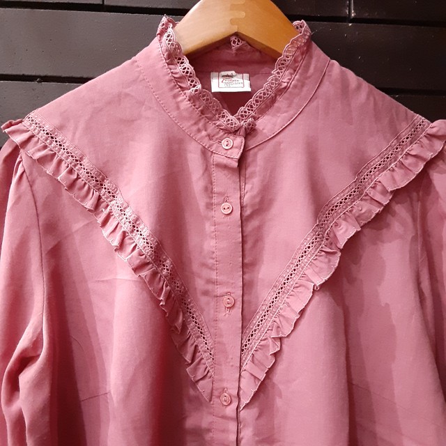 Frill Stand Collar Blouse フリルスタンドカラーブラウス Small Change ヴィンテージ 古着 Smallchange スモールチェンジ