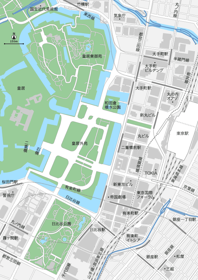 東京 丸の内 皇居 Pdfデータ マップ作成素材 地図素材をダウンロードにて販売するお店 今八商店