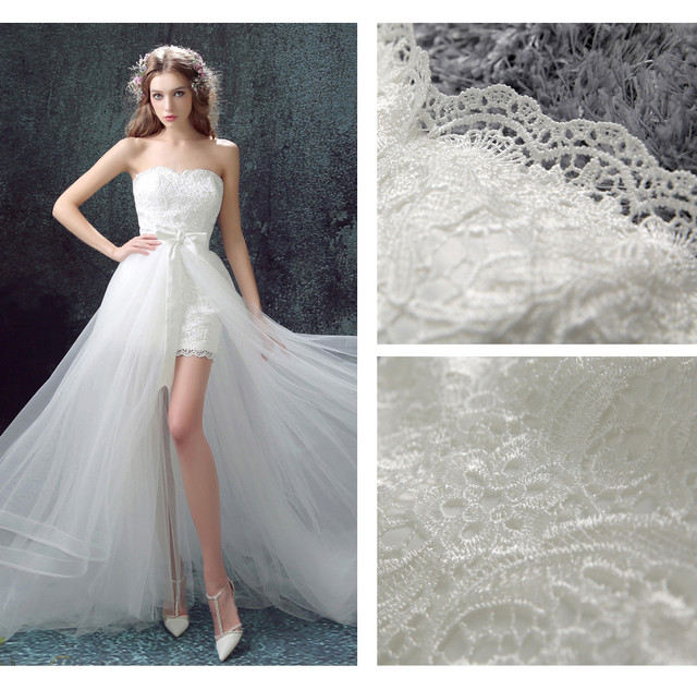 高品質 ウエディングドレス ホワイト 上質オーガンジー フィッシュテール 取り外しトレーン 憧れのドレス Ynswedding23