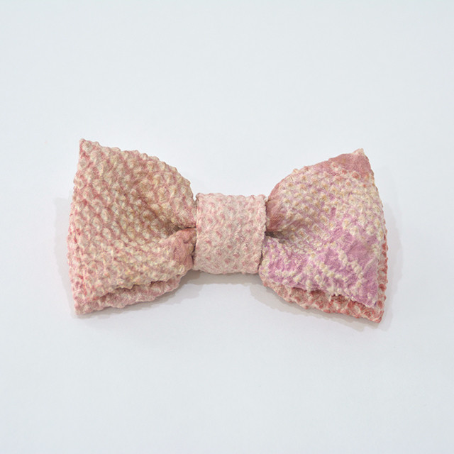 華やぐボウタイ Vintage Kimono Bow Tie ヴィンテージ着物の蝶ネクタイ 絞り ピンク系 Uw Official Store