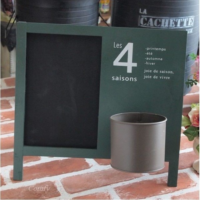 黒板 ウッドサインボード おしゃれインテリア雑貨 スタンド 壁掛け グリーン 雑貨屋カンフィ