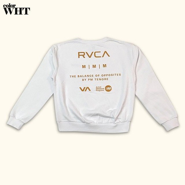 Aj044 008 ルーカ トレーナー レディース 人気ブランド 新作 裏起毛 スエット バックプリント 長袖 Rvca 黒 グレー系 白 S In Side Out Oversize Beachdays Okinawa