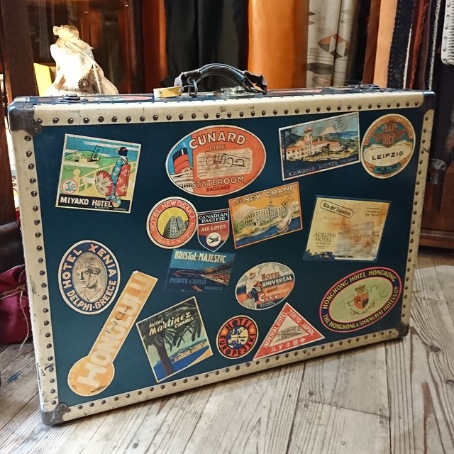 30s Vintage ヴィンテージ トランク ステッカー 旅する古着屋