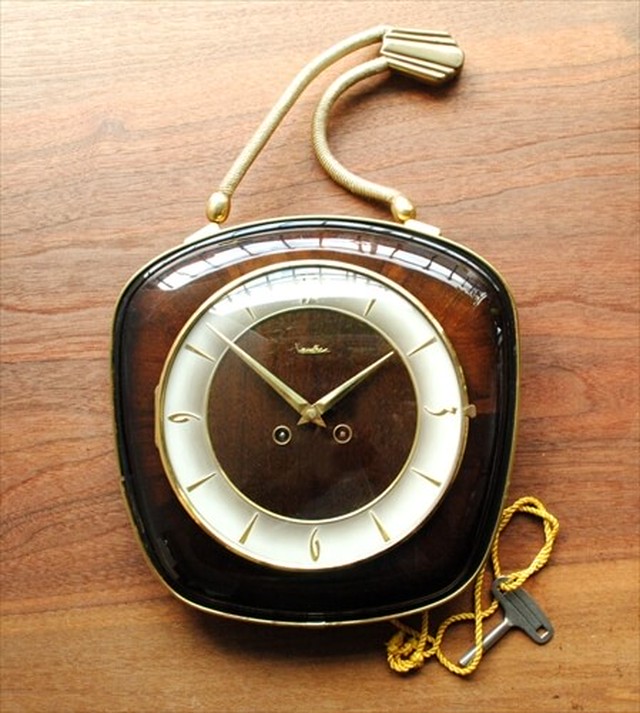 ドイツ製 Mauthe 手巻き壁時計 吊り下げ式 マウテ ゼンマイ式 ヴィンテージ 壁掛け時計 アンティーク Ig1363 Callum Shop Antique Clock Section