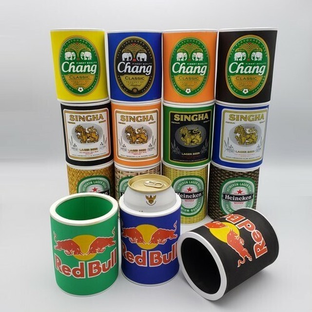 タイ雑貨 保冷缶ホルダー 缶ビールクーラー Red Bull レッドブル ３色セット Kikiribon