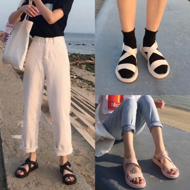 サンダル レディース 大きいサイズ 韓国 ぺたんこ 履きやすい 歩きやすい スポサン サンダル レディース 大きいサイズ 韓国 ぺたんこ 履きやすい 歩きやすい スポサン ベルト スポーツ シンプル Leaflower 001 リーフラワー レディースファッション専門店