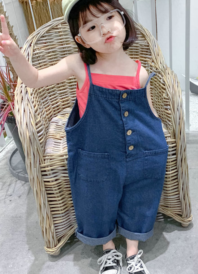 ビックシルエットがかわいい キャミ サロペットセットアップ サロペット 子供服 パンツ オールインワン 女の子 ボトムス オーバーオール キャミソール ゆったりサイズ ビックシルエット 大きめ 子供 キッズ ジュニア 春 夏 秋 冬 95cm 100cm 105cm 110cm 115cm 1cm